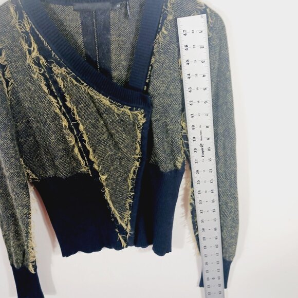 L.A.M.B. Gwen Stefani, Cardigan Sweater, Small, Navy & Gold, Artistic Streetwear - Picture 13 of 16